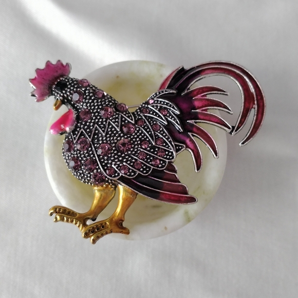 Rooster Brooch - Picture 2 of 4